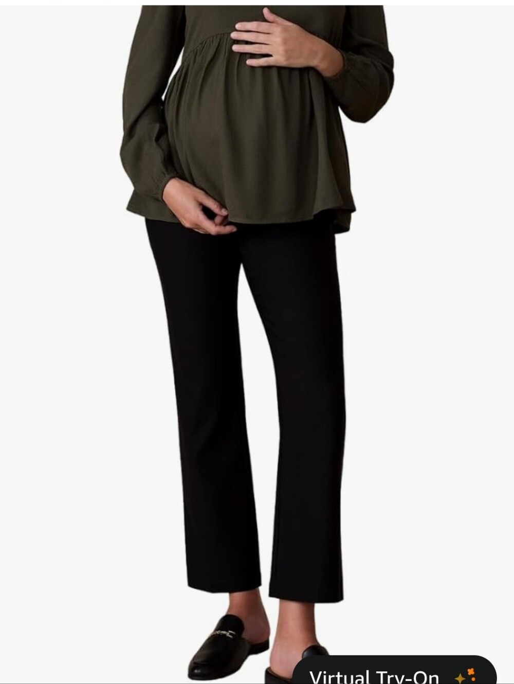 Maternity Straight-Leg Dress Pants in Black